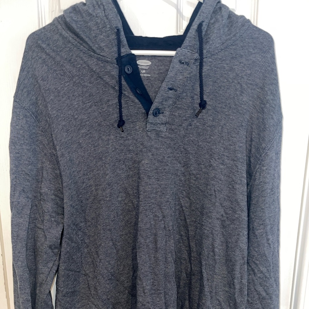 Old Navy Men's Navy Long Sleeve Hooded Henley Sz L SKU: 0616-50 NWT
